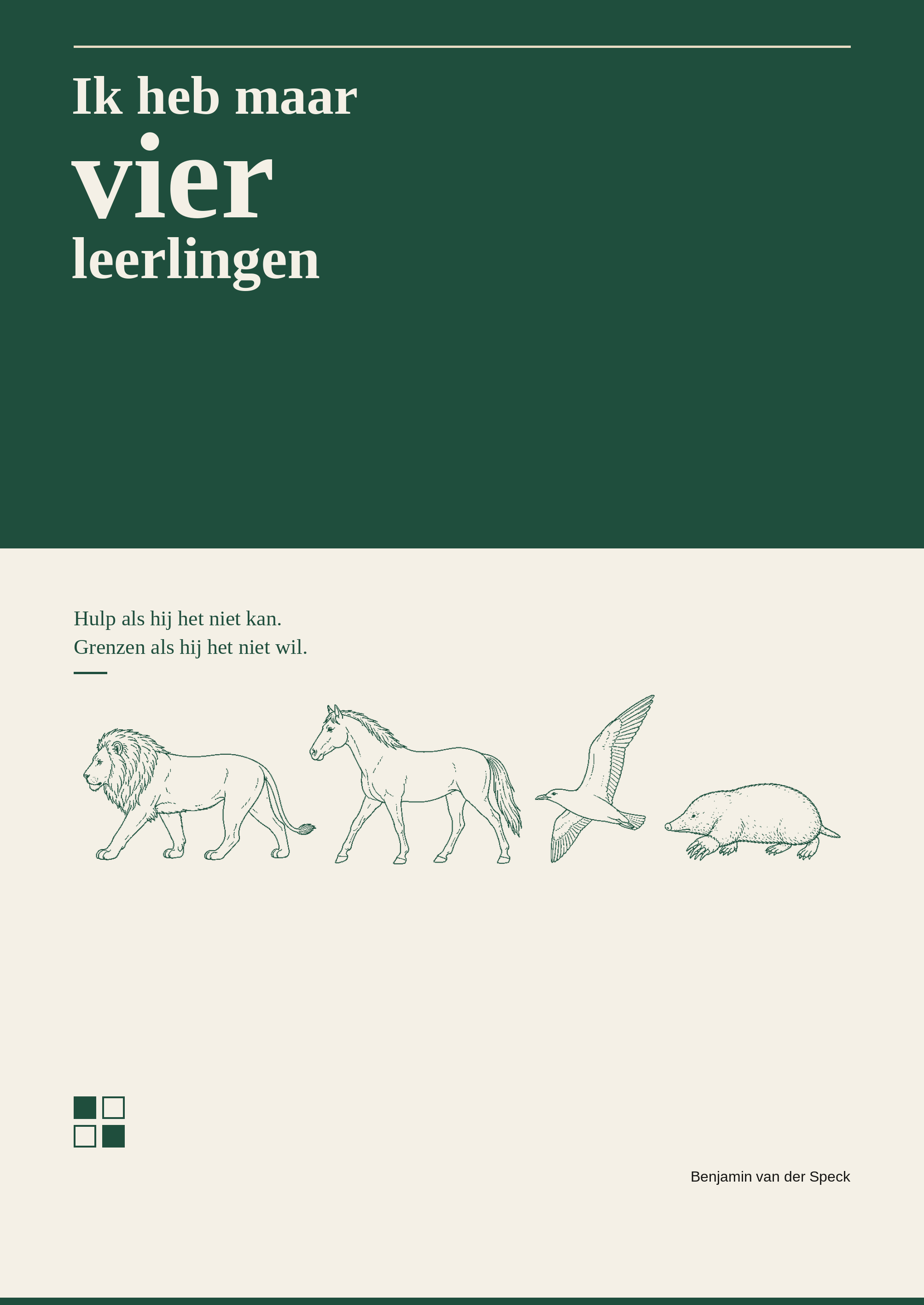 Kaft van Ik heb maar vier leerlingen